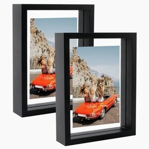 2 Pack 5"x7" Floating Picture Frames,  Display up to 7"x9" Photos, NIB